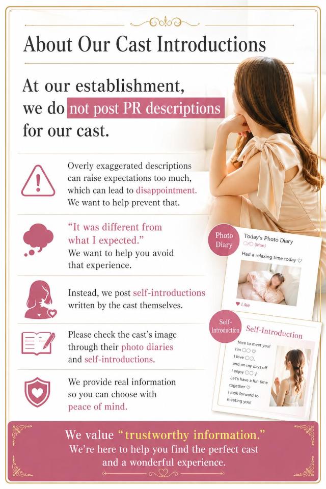 当店のキャスト紹介についてプロフィール写真